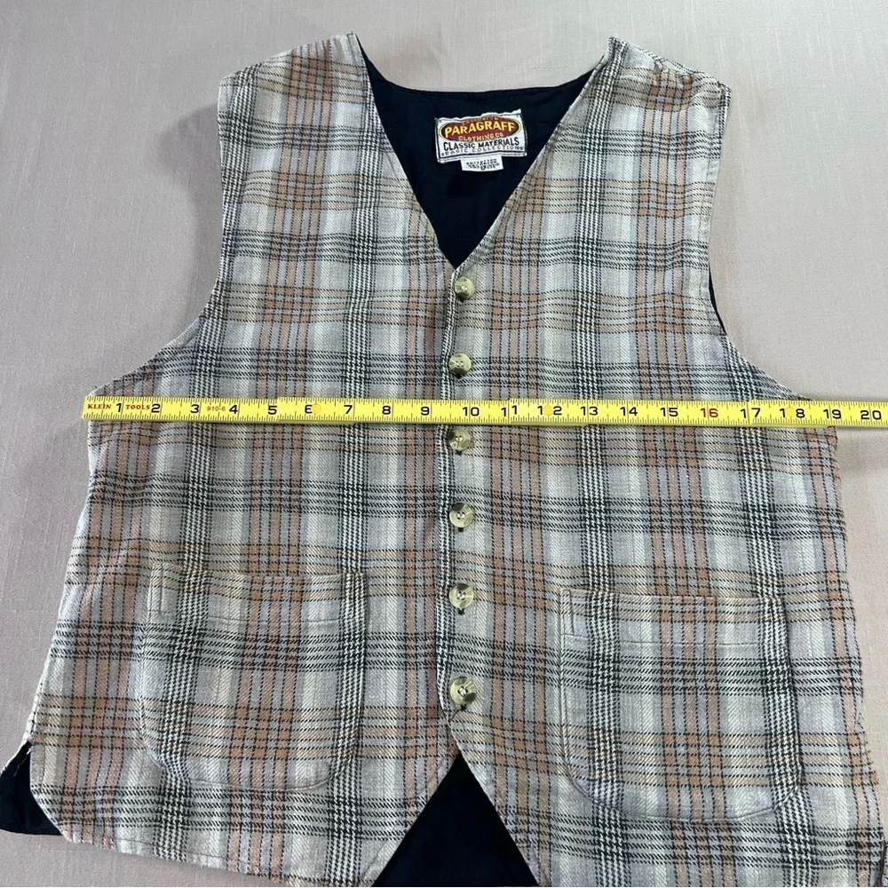 Paragraff Clothing Co Men’s Plaid Button Vest Size Small Vintage Heritage